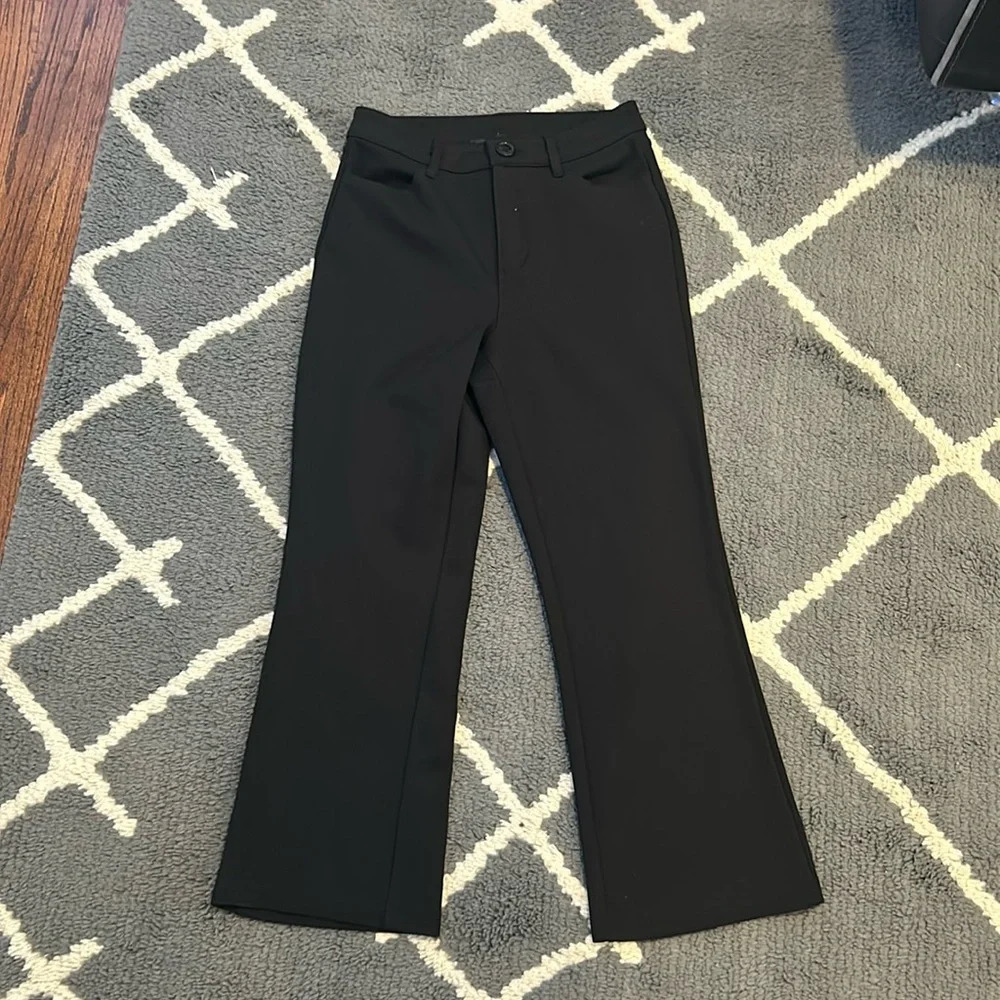 Kendall and Kylie Cropped Kick Flare Stretch Pants